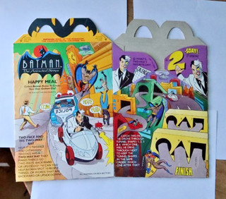 RARE Vintage McDonald's Batman Bat Man Happy Meal Box Animated Series UNUSED NR