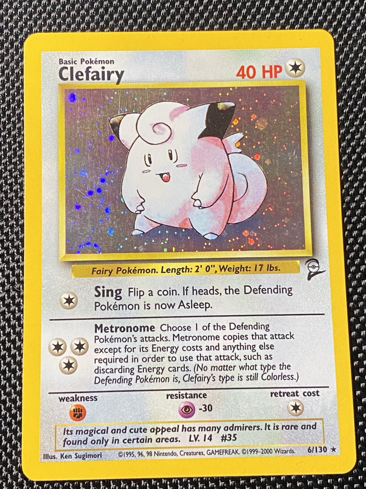 Clefairy 6/130 Base Set 2 Swirl Holo Rare Unlimited Pokemon Card TCG - LP/NM