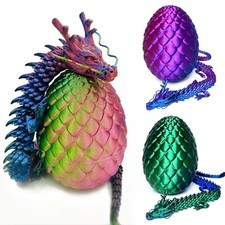 3D Printed Dragon in Egg Crystal Dragon Full Articulated Dragon Colourful Decor