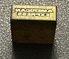 American Express | vintage letterpress printing block, credit card, AmEx