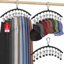 3 Pack Hat Organizer Rack for Closet Baseball Cap Storage Metal Clip Hanger
