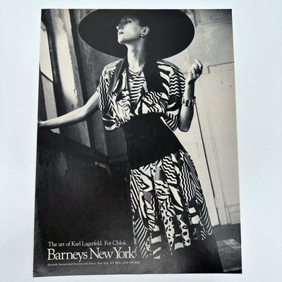 Karl Lagerfeld for Chloe at Barneys New York Vintage Magazine Print Ad 1983