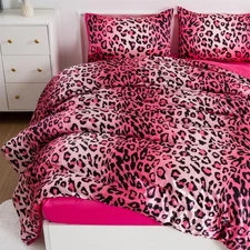 Leopard Printed,Satin Silky Soft Quilt Sexy Luxury Super Soft Microfiber Comf...