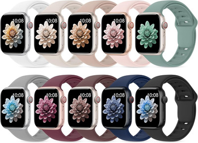 10 Pack Silicone Bands Compatible with Apple Watch 38Mm 40Mm 41Mm 42Mm 44Mm 45Mm