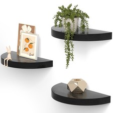 Floating Shelves for Wall Set of 3, 15.4" Rustic Wood Wall Mounted Shelves fo...