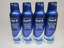 4 PACK - Oral-B Mouth Sore Rinse Mouthwash 8fl oz each - EXP: 03/26
