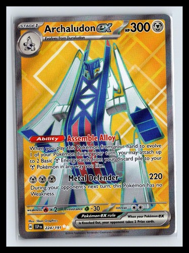 NM Holo Archaludon ex Surging Sparks 224/191 UR Pokemon Card 5ban Graphics