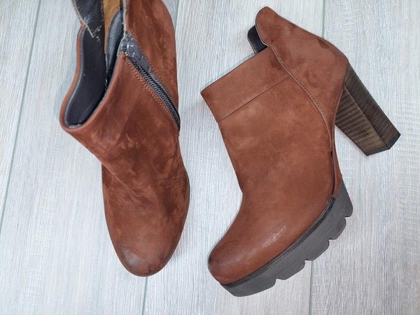 Women Paul Green Ankle Boots Brown Leather 35.5