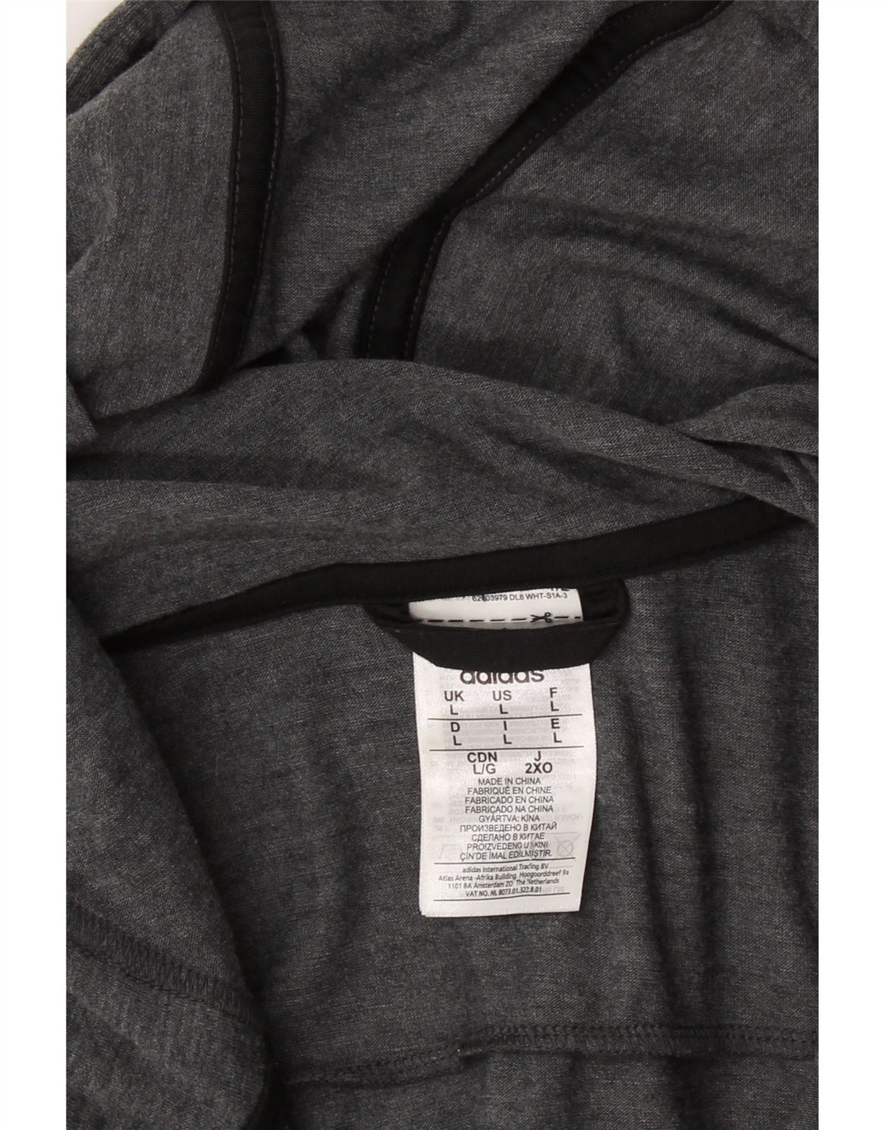 ADIDAS Mens Climalite Zip Hoodie Sweater Large Grey Polyester BP03 thumbnail 3