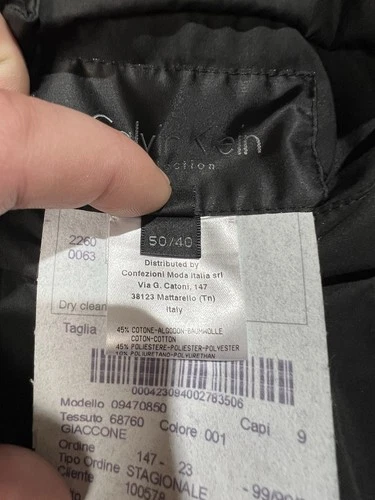⁠VTG Calvin Klein Collection Italy Reversible Coat Jacket Mens L 50 Dark Navy⁠ image 22