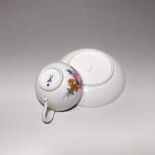 Meissen Marcolini Ruri Flower Cup Saucer Antique 1780-90 Hand Painted Used