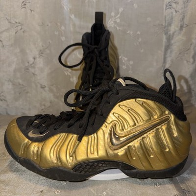 Size 8- Nike Air Foamposite Pro Metallic Gold Black 624041-701