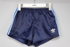 ADIDAS Vintage 80s Navy Blue nylon Used Sprinter Retro Shorts Sz XS / D3