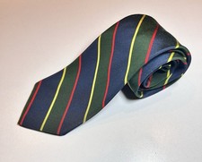 New Vintage Brooks Brothers Mens Tie Red/Navy/Green Stripe Repp Silk/Wool
