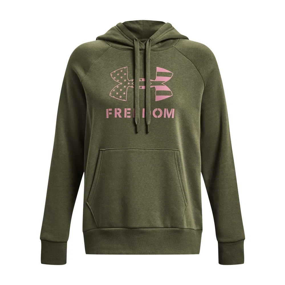 Under Armour 1379624 Women's UA Freedom Rival Fleece Hoodie, OD Green, X-Large