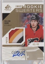 2018 SP Game Used Inked Rookie Sweaters 40/49 Dillon Dube #RS-DD Patch Auto 3ug