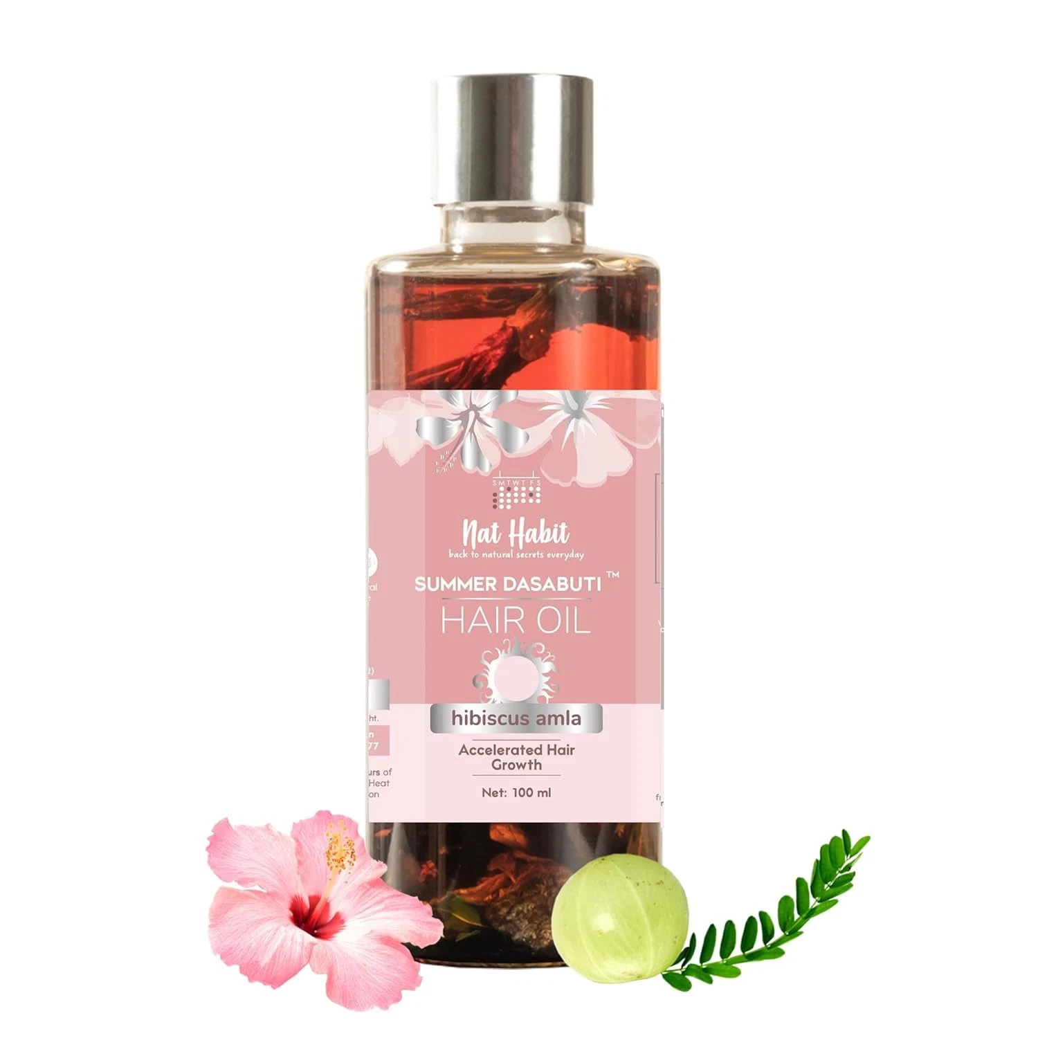 Nat Habit Hibiscus Amla Hair Oil For Men & Women, Helps In Hair Growth Oil 100ml