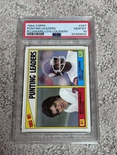 PSA 10 GEM MINT FOOTBALL CARD 1984 TOPPS LOW POP PUNTING LEADERS RICH CAMARILLO