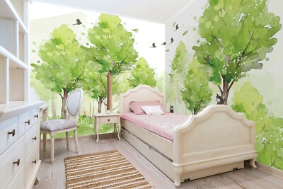 3D Forest Bird Bear KE1618 Wallpaper Mural Self-adhesive Removable Sticker Bea