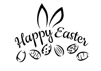 Schablone '' Happy Easter Ohren... '' auf A4