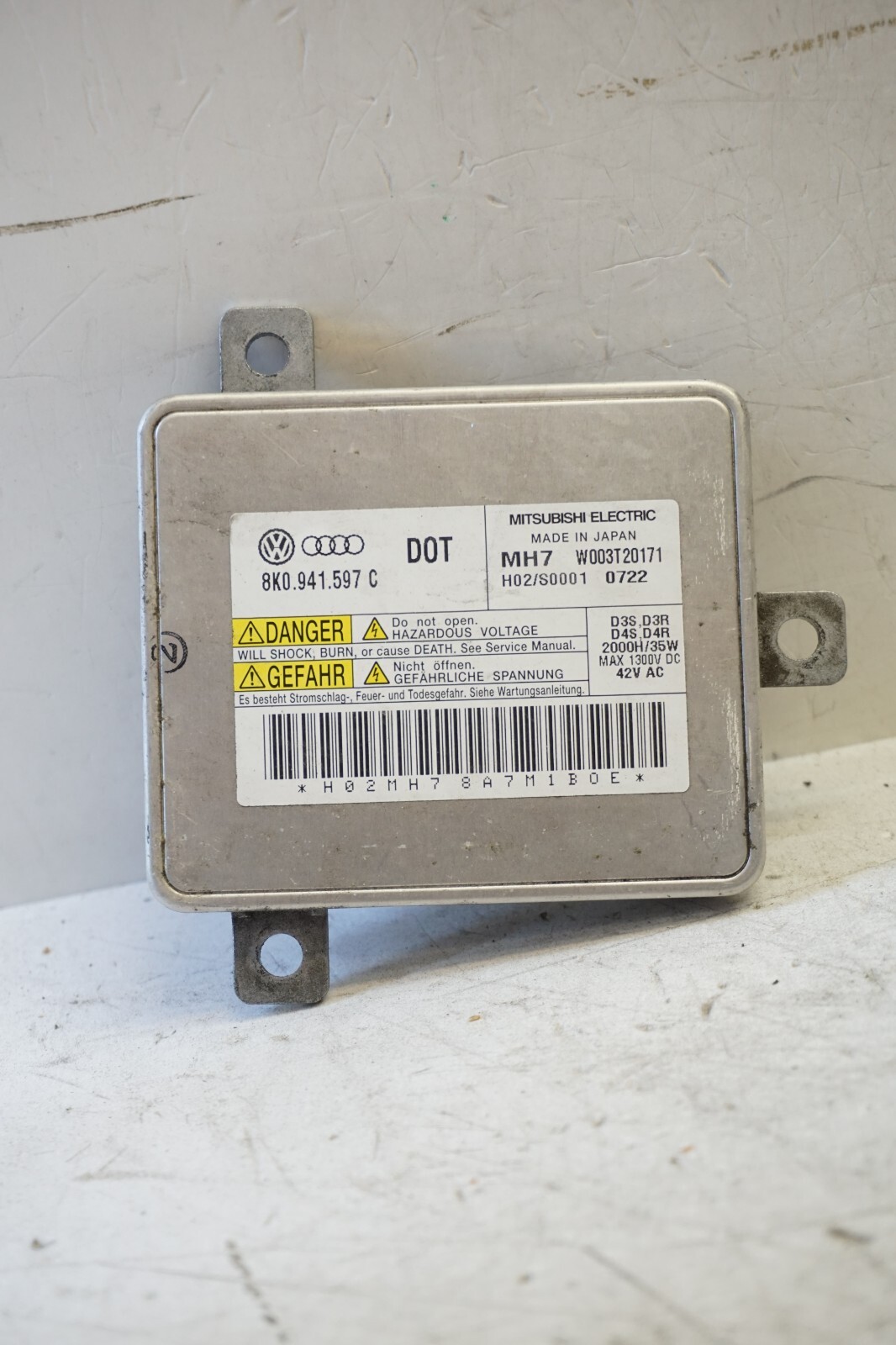 20092012 AUDI A4 S4 LEFT DRIVER HEADLIGHT XENON COMPONENTS BALLAST OEM