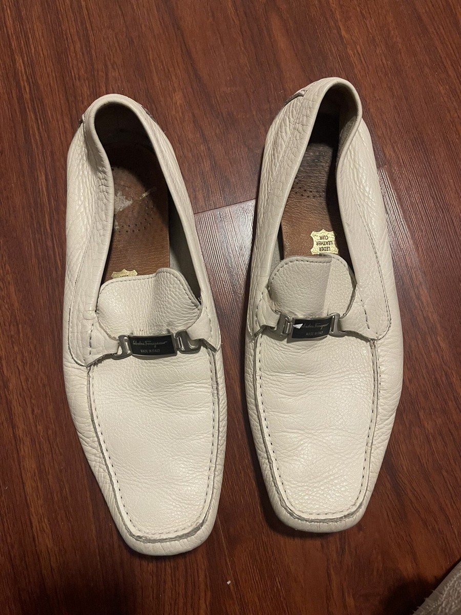 salvatore ferragamo Mens Ivory Leather Shoes Size 10.5 | eBay display picture 2