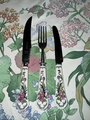 Aynsley Pembroke selten 19 Messer Gabeln Besteck englisches Porzellan 1970