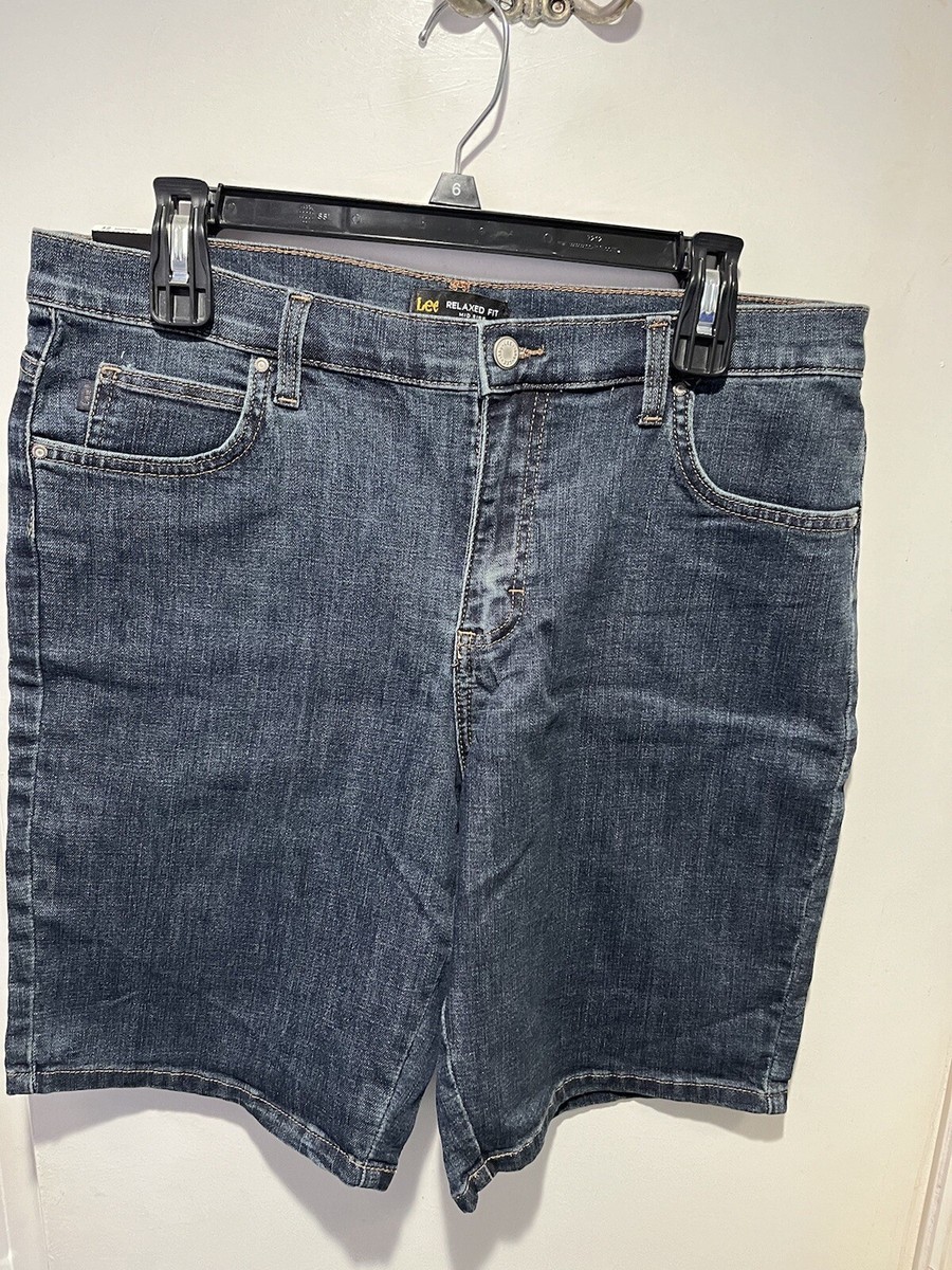 Lee Women's Relaxed Fit Bermuda Shorts- Mid Rise- Lagoon Size 12 M