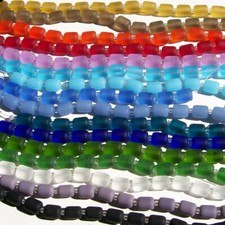 USA  SALE 8" cultured Seaglass 10x8mm barrel beads  sea beach glass  U PIC