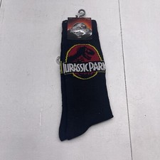 Jurassic World Black Printed Crew Socks Unisex Adults Size 10-13