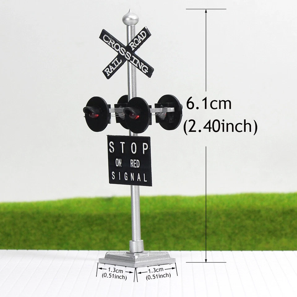 6 Units HO Scale Railroad Crossing Signals 4 LEDs Circuit Board Flashers - Image 2 of 4