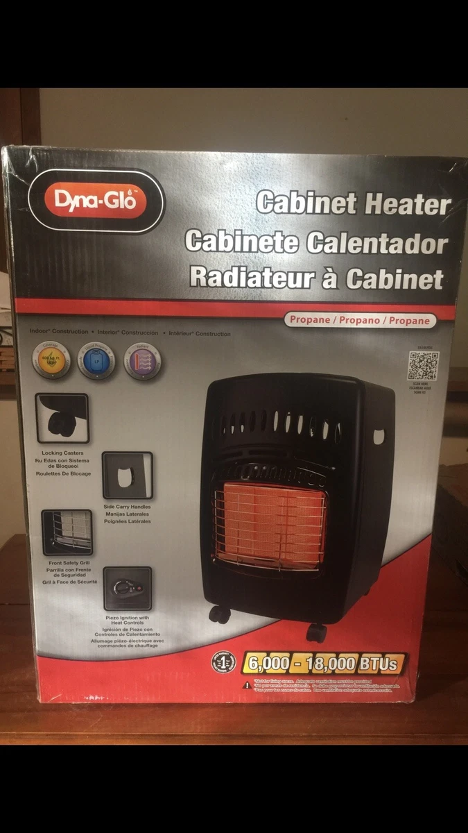 DG Propane Space Heater Cabinet 18,000 BTU Portable LP Rolling Casters 600  sq ft | eBay
