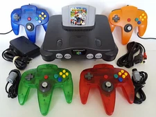N64 Nintendo 64 Console w/ New Controllers + Mario Kart + Hookups -System Bundle