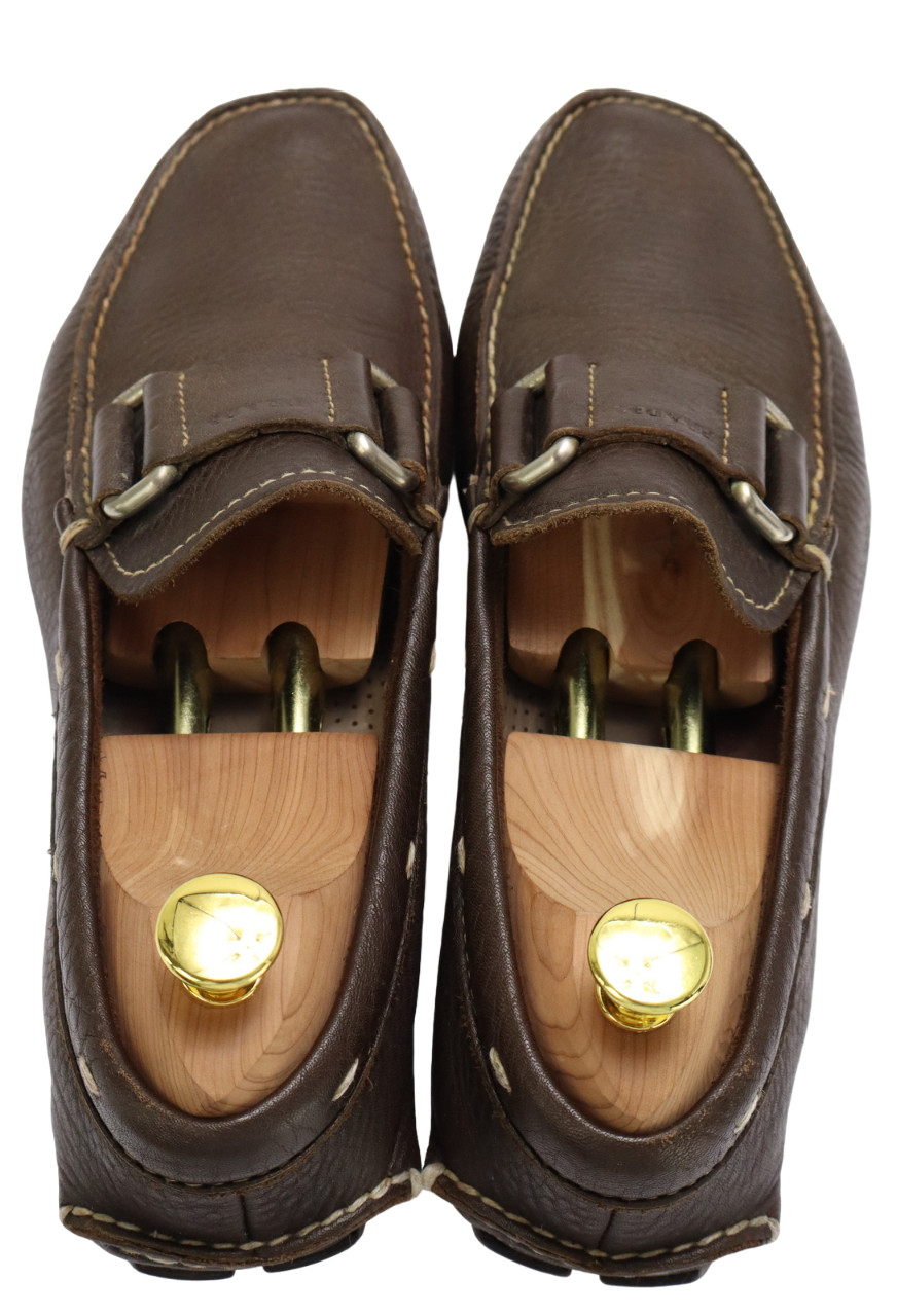 PRADA  Casual Shoes Men's EU 41 Leather Square Toe Slip On Brown Loafers thumbnail 4