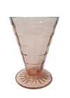 VTG Pink Block Optic  9 oz. FTD Tumbler 4.75" Anchor Hocking Depression Glass