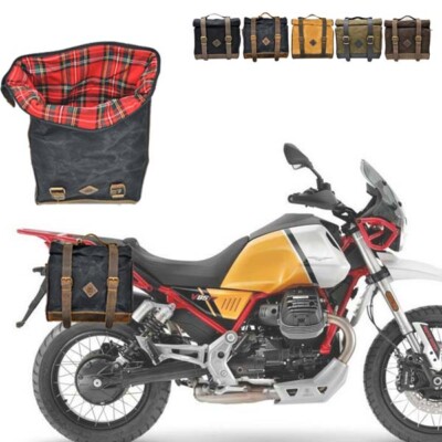 ExMoto Tasche Kit links grün schwarz 13/16l mit Rahmen schwarz Moto Guzzi V85 TT