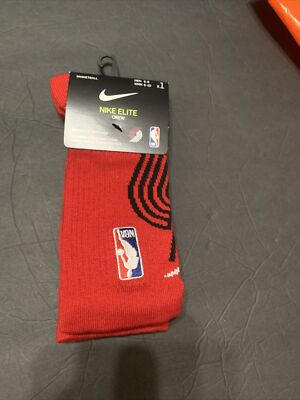 NEW Nike Elite NBA Portland Trail Blazers Crew Socks Size 6-8 Mens M