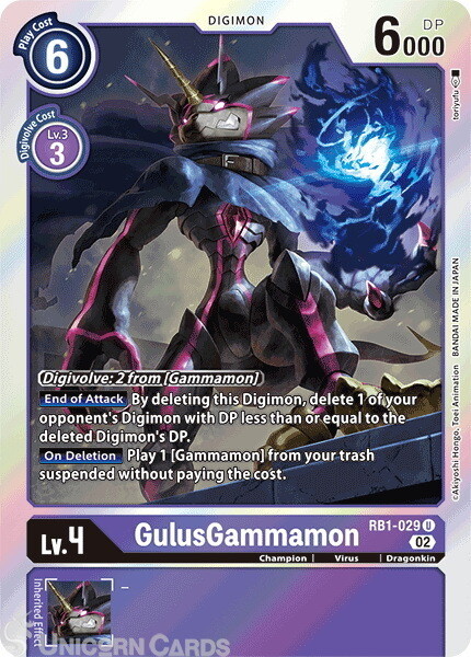 RB1-029 GulusGammamon :: Uncommon Foil Digimon Card :: RB01: Resurgence Booster