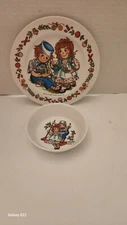 1969 Raggedy Ann And Andy Plastic Plate And Bowl By Bobbs-Merrill Company!
