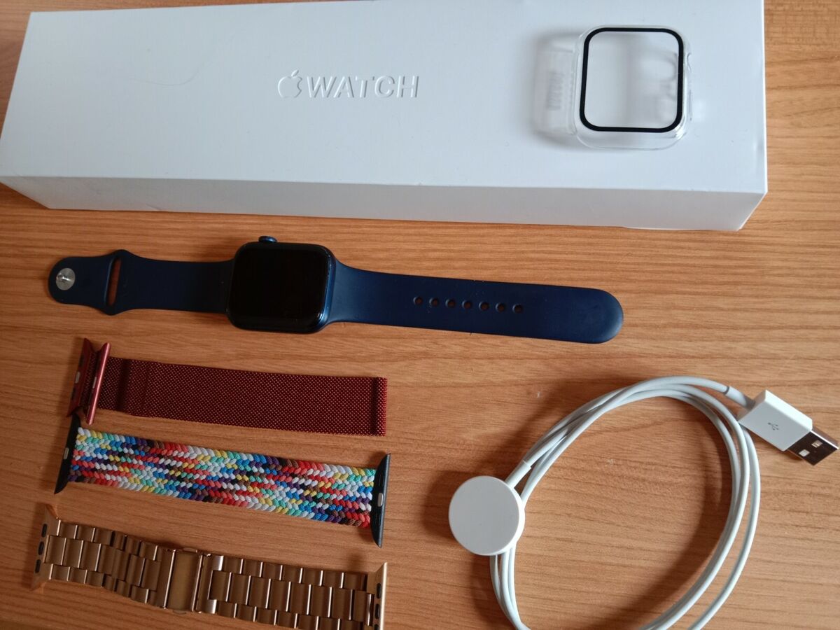 Apple Watch Series 6,GPS,44mm,Blue Aluminum Box,Blue Sports Strap