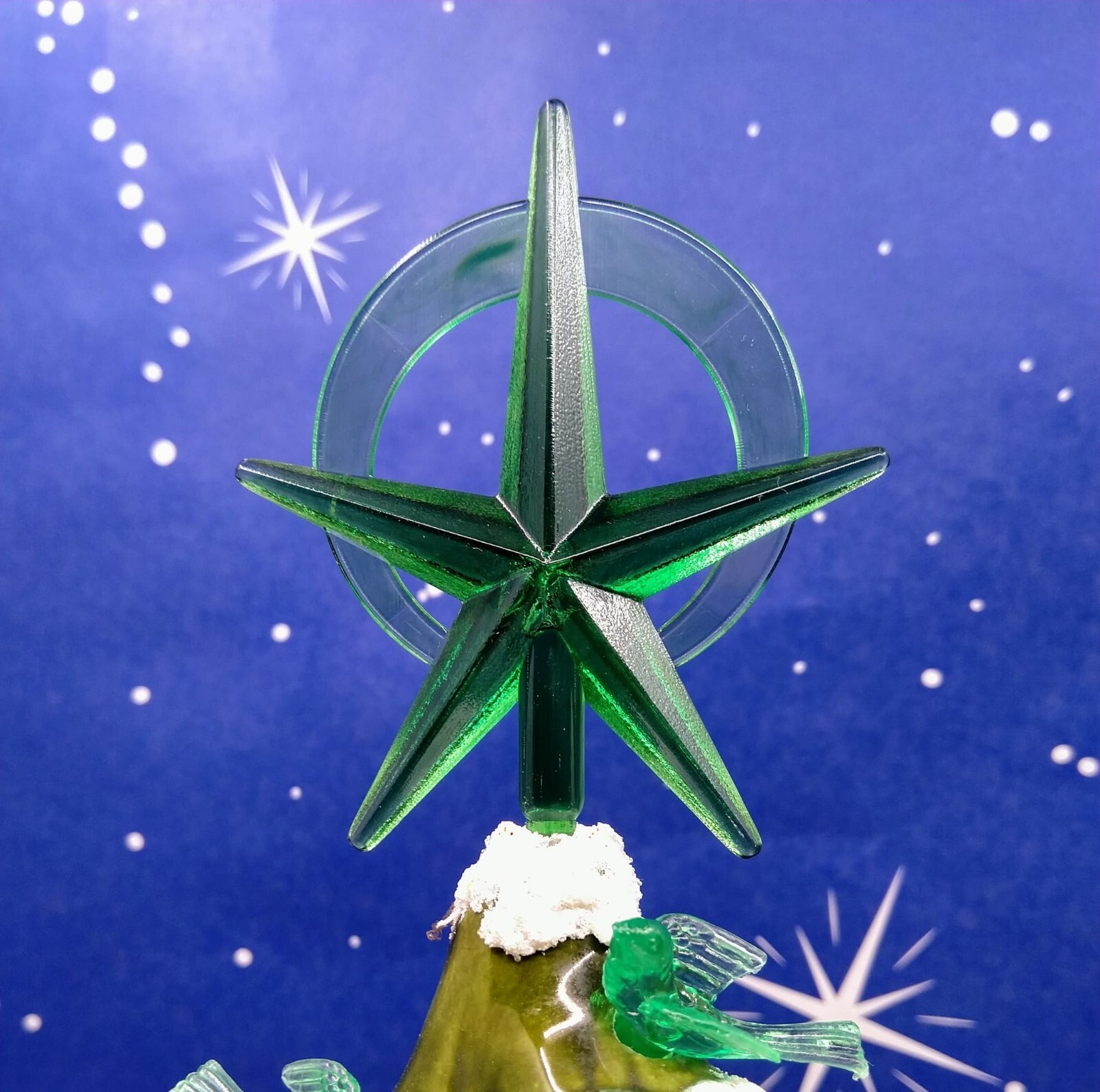 Large Green Halo Star w Bonus Doves for Ceramic Christmas Tree Lights bulbs eBay