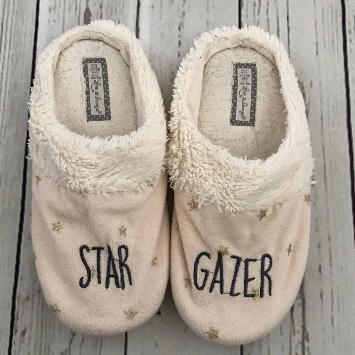Girls Star Gazer Slippers Size 3 4 Love To Lounge eBay
