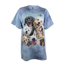 The Mountain Men's Dog Selfies Graphic Print Short Sleeve T-Shirt in Blue, XL