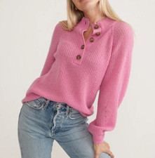 Marine Layer Evelyn Dream Pink Yarn Loose Knit Pullover Sweater, New! $148