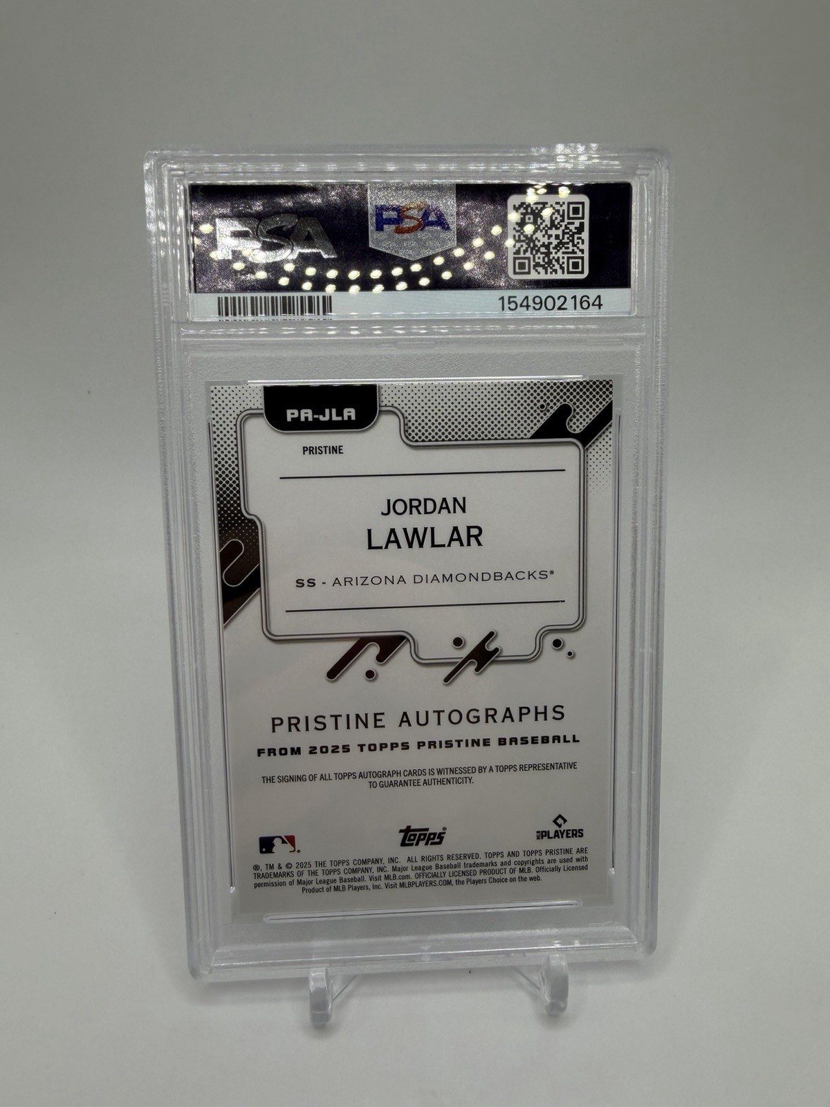 2025 Topps Pristine Pristine Autographs Jla Jordan Lawlar Purple /99 PSA 10 view 3