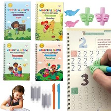 Magic Grooved Handwriting Practice Book for Kids 35 Years  Tiny Thinkers Reu...