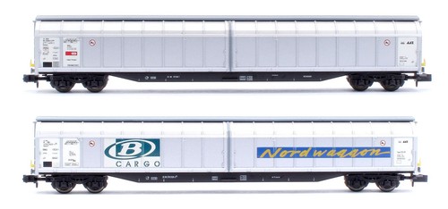 TRIX 'N' SPUR 15641 2ER SET SBB SILIDING WALL BOX CAR WAGGONS | Zustand: Used