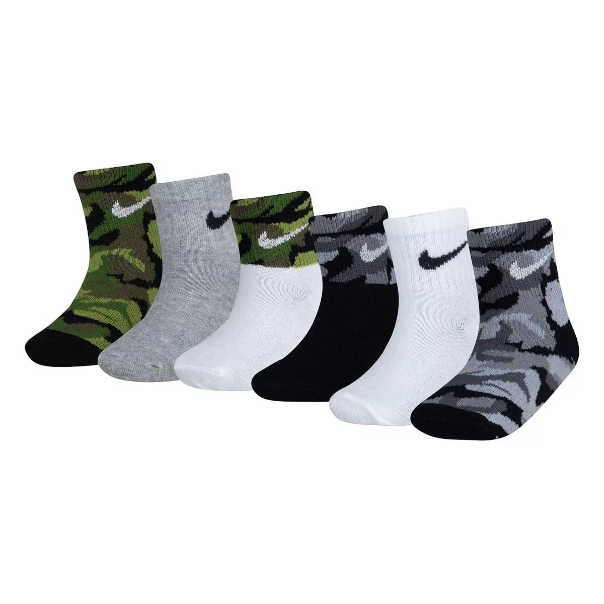 Nike Little Boys Lightweight Ankle Socks 6 Pack (W(NN0660-023)/B, 12-24 Months)
Opens in a new windo