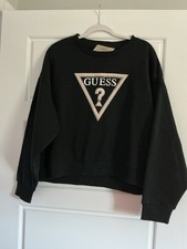 Image of Guess Ponie Triangle Fleece Crew Sweatshirt - Size L