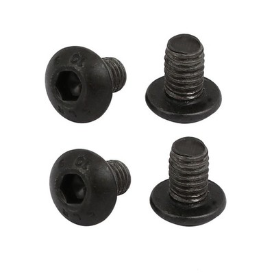 4pcs M4x6mm 10.9 Grade Hex Socket Reverse Left Hand Thread Screw Bolt Black